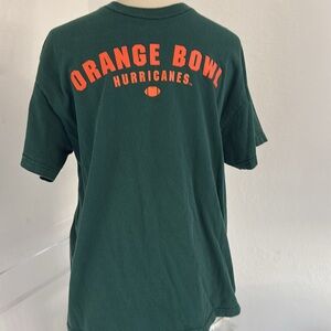 Footlocker Orange Bowl Miami Hurricanes Green Tee, size L